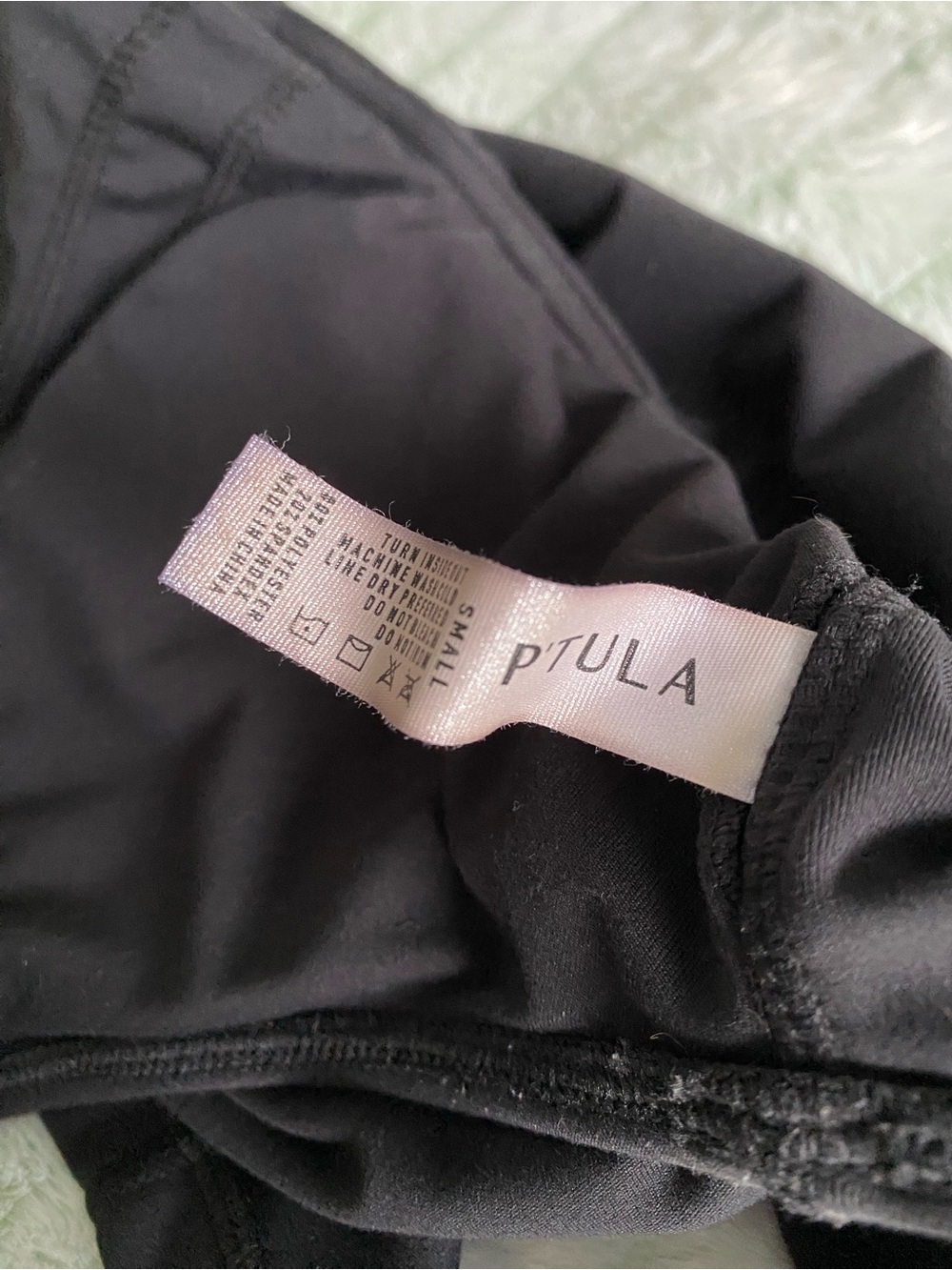 P’tula Cropped Tank with Built-in Bra — Black, Small - Picture 7 of 9